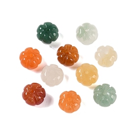 Natural Green/Yellow/Pink Aventurine Beads, Pumpkin Beads