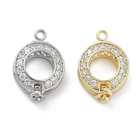 Brass with Clear Cubic Zirconia Fold Over Clasps, Ring