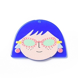 Printed Acrylic Pendants, Little Girls and Lollipops Charm