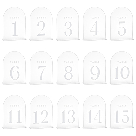 Number 1~15 Acrylic Table Place Cards, for Wedding, Restaurant, Birthday Party Decorations, Arch