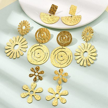 304 серьги-гвоздики из нержавеющей стали для женщин, ионное покрытие (ip), реальный 14 k позолоченный