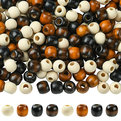 400шт 4цвета деревянные европейские бусины, бусины с большим отверстием, баррель