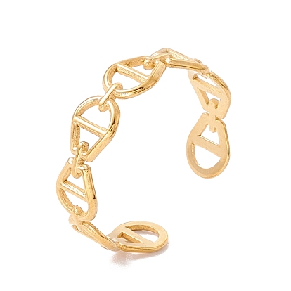 Ионное покрытие (ip) 304 открытое манжетное кольцо в форме пряжки из нержавеющей стали, полое кольцо для женщин