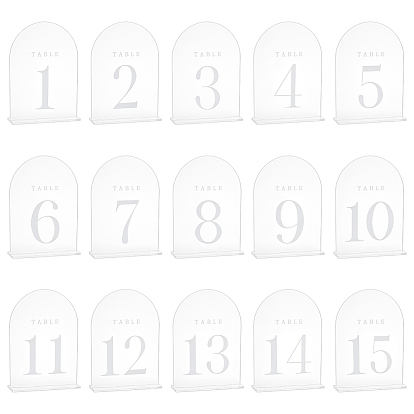 Number 1~15 Acrylic Table Place Cards, for Wedding, Restaurant, Birthday Party Decorations, Arch