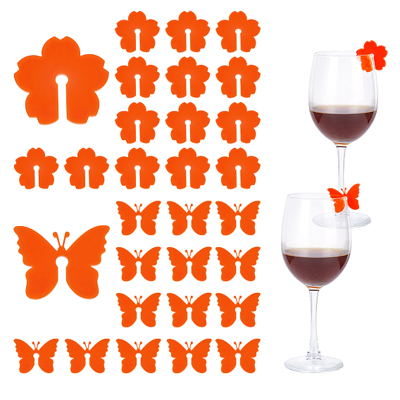 Hobbiesay 2 сумки, акриловые подвески для бокалов с цветами и бабочками