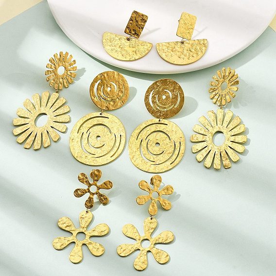 304 серьги-гвоздики из нержавеющей стали для женщин, ионное покрытие (ip), реальный 14 k позолоченный