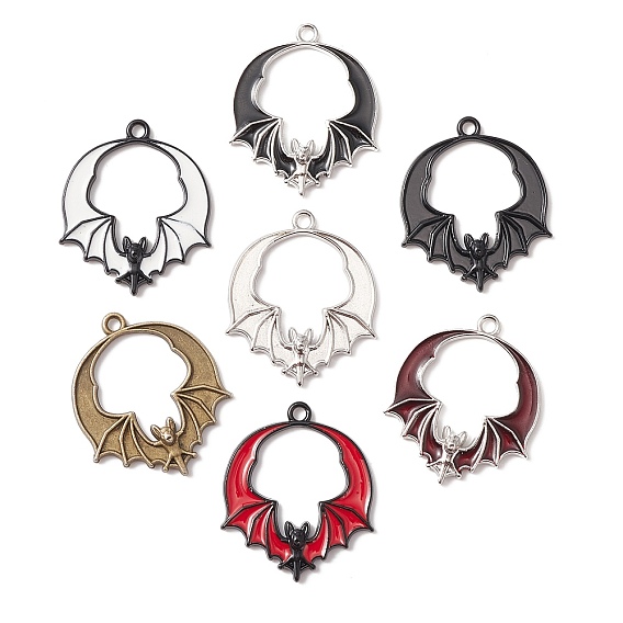 35 шт 7 стили подвески из сплава, с эмалью, очарование летучей мыши