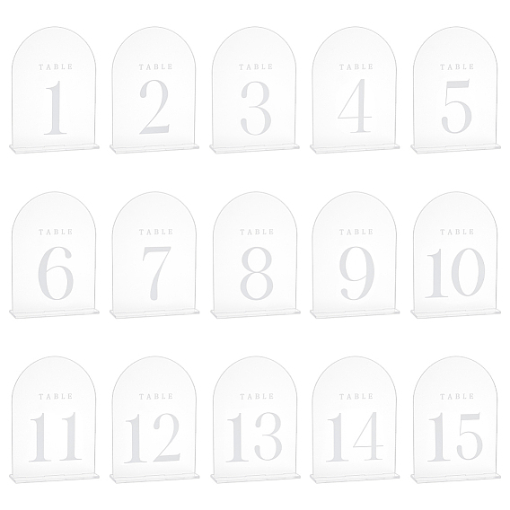 Number 1~15 Acrylic Table Place Cards, for Wedding, Restaurant, Birthday Party Decorations, Arch