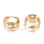 201 Stainless Steel Thick Hoop Earrings, with 304 Stainless Steel Pins, Hollow Star