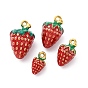 304 нержавеющей стальной эмали подвески, ионное покрытие (ip), реальный 18 k позолоченный, клубника