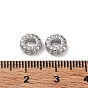 Rack Plating Brass Micro Pave Cubic Zirconia Beads, Cadmium Free & Lead Free, Long-Lasting Plated, Ring