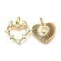 Латунные микро проложить кубического циркония подвески, сердце прелести, стойки покрытие, прочное покрытие, без кадмия и без свинца, с целью перехода в кольце