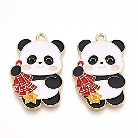 Подвески из эмали и сплава, без свинца и без кадмия, подвески в форме панды, золотые