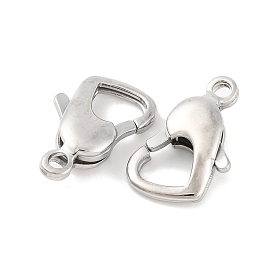 304 Stainless Steel Lobster Claw Clasps, 8.5x15mm, Hole: 1.5mm