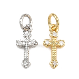 Латунные микро проложить кубического циркония подвески, с целью перехода в кольце, крест прелести, стойки покрытие, долговечный, без свинца и без кадмия