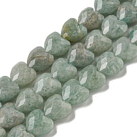 Natural Amazonite Beads Strands, Faceted, Heart