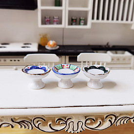 Porcelain Miniature Fruit Tray Ornaments, Micro Landscape Garden Dollhouse Accessories, Pretending Prop Decorations
