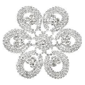 Fingerinspire 1Pc Hotfix Rhinestone, Brass on Patches, for Wedding Theme Dress Shoes Garment Decoration, Flower