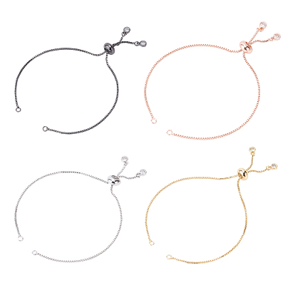 Gestellbeschichtung Messingkette Armbandherstellung, mit Strass, langlebig überzogen, Slider Armbänder machen, cadmiumfrei und bleifrei