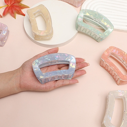 Заколки для волос с когтями из ацетата целлюлозы (смола), прямоугольные