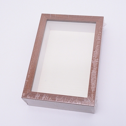 MDF Photo Frames, Glass Display Pictures, for Tabletop Display Photo Frame, Rectangle