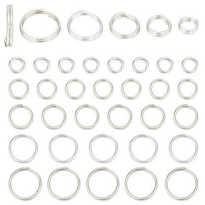 40 шт. 5 стили 925 серебряные соединительные кольца, кольца прыжок двойной петли, круглые кольца