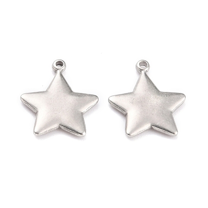 304 Stainless Steel Charms, Star