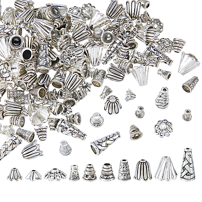 200шт 10 стили тибетский стиль сплав бусина конус, без кадмия и без свинца