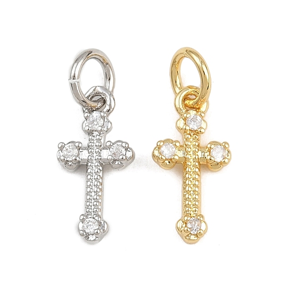 Латунные микро проложить кубического циркония подвески, с целью перехода в кольце, крест прелести, стойки покрытие, долговечный, без свинца и без кадмия