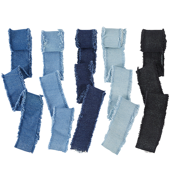 5шт 5 цвета полиэстер джинсовая ткань лента, для украшения одежды