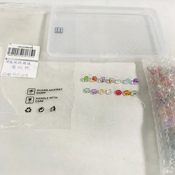 280pcs 14 Style Transparent Glass Beads, Barrel & Abacus/Disc