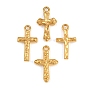 304 Stainless Steel Pendants, Ion Plating(IP), Hammered Cross Charms