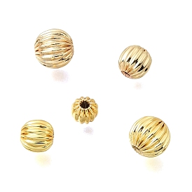 Латунные бусины, гофрированный круглый, долговечный, стойки покрытие