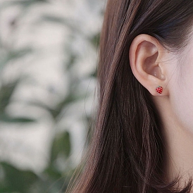925 серьги из стерлингового серебра, клубника