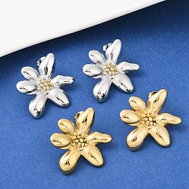 304 из нержавеющей стали серьги, цветок