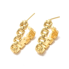 Rack Plating Brass Triangle Stud Earrings for Women, Lead Free & Cadmium Free
