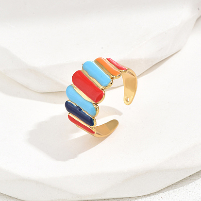 Stainless Steel Open Cuff Rings, Colorful