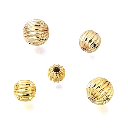 Латунные бусины, гофрированный круглый, долговечный, стойки покрытие