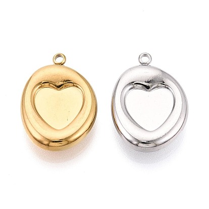 304 Настройки кабошон из нержавеющей стали кулон, овальные амулеты, ионное покрытие (ip)