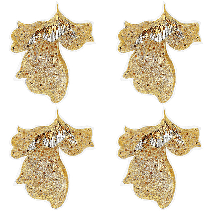 Цветочные полиэстеровые компьютеризированные вышивки, термоприклеиваемые/пришивные нашивки, аппликации в китайском стиле