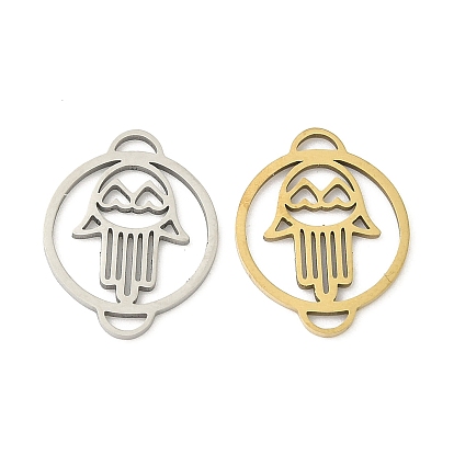 201 кольцо из нержавеющей стали с лазерной резкой и звеньями в виде хамсы, ионное покрытие (ip)