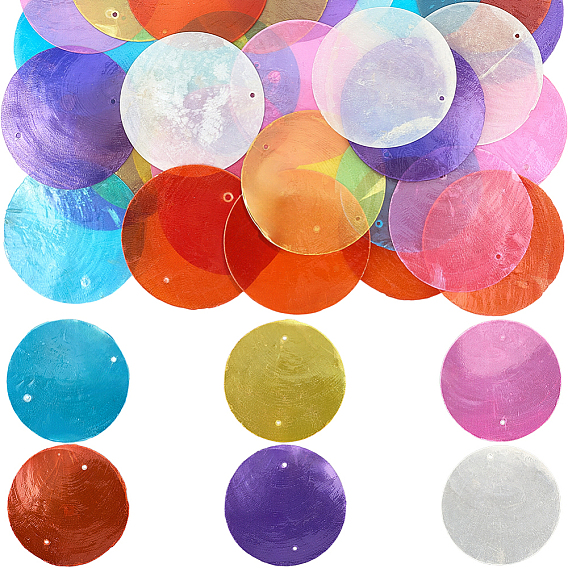 36 шт. 6 подвески из натуральной ракушки капиз, окрашенные в разные цвета, Дисковые подвески