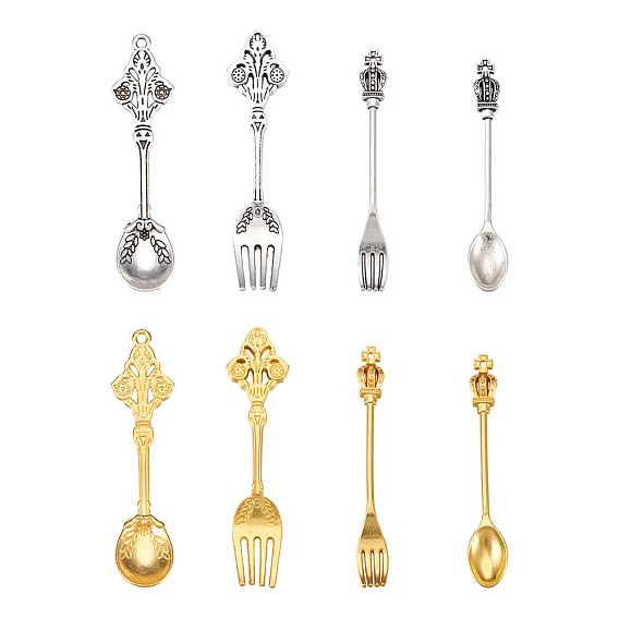 Тибетский сплав стиля большие кулоны, без кадмия и без свинца, форма вилки