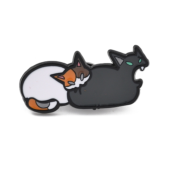 Эмалированные броши в виде кошек, булавки для лацканов из сплава для одежды рюкзака, чёрные