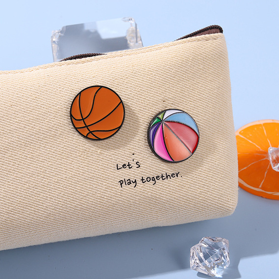 Sports Themed Enamel Pin, Alloy Brooch for Backpack Clothes