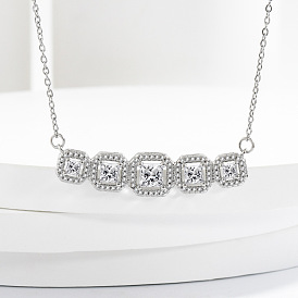 Латунные хрустальные стразы квадратные бусины подвески ожерелья для женщин