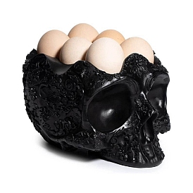 Смола 6-держатель для яиц, подставки для яиц в виде черепа на Хэллоуин