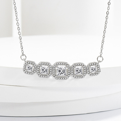 Латунные хрустальные стразы квадратные бусины подвески ожерелья для женщин