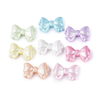 Текстурированные непрозрачные акриловые бусины, окрашенные аэрозольной краской, бантом