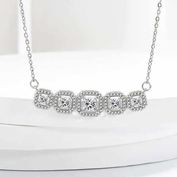 Латунные хрустальные стразы квадратные бусины подвески ожерелья для женщин